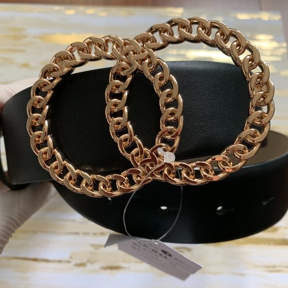 New Luxury Gold Metal Chain Belt Buckle Size M